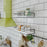 2Pcs / Set Wood + Iron Floating Bathroom Shelf with Towel Bar Wall Mounted Kitchen Spice Storage Rack - White+Black - 3