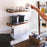 2Pcs / Set Iron + Wood Wall Mounted Shelf Bathroom Kitchen Storage Rack with Towel Bar - Black - 3