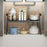 53-88cm Length Telescopic Under Sink Organizer Carbon Steel Kitchen Storage Rack, Single Layer 3 Boards - Black - 1