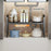 53-88cm Length Telescopic Under Sink Organizer Carbon Steel Kitchen Storage Rack, Single Layer 3 Boards - Black - 4