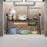 Expandable Under Sink Organizer with Storage Basket Carbon Steel Kitchen Cabinet Storage Rack Single Tier 2 Boards Adjustable Shelf - Black - 4