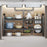 Expandable Under Sink Organizer with 4 Storage Baskets Carbon Steel Kitchen Cabinet Storage Rack 2-Tier 4 Boards Adjustable Shelf - Black - 1
