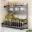 Kitchen Spice Rack Organizer 2-Tier 50cm Width Countertop Storage Shelf Utensil Holder for Knife Cutlery - Grey - 1