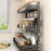 Kitchen Spice Rack Organizer 3-Tier 40cm Width Countertop Storage Shelf Utensil Holder for Knife Cutlery - Grey - 2