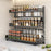 Kitchen Spice Rack Organizer 3-Tier 50cm Width Countertop Storage Shelf Utensil Holder for Knife Cutlery - Grey - 1