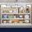 53-88cm Length Telescopic Under Sink Organizer Carbon Steel Kitchen Storage Rack, Dual Layer / 10 Boards - White - 1