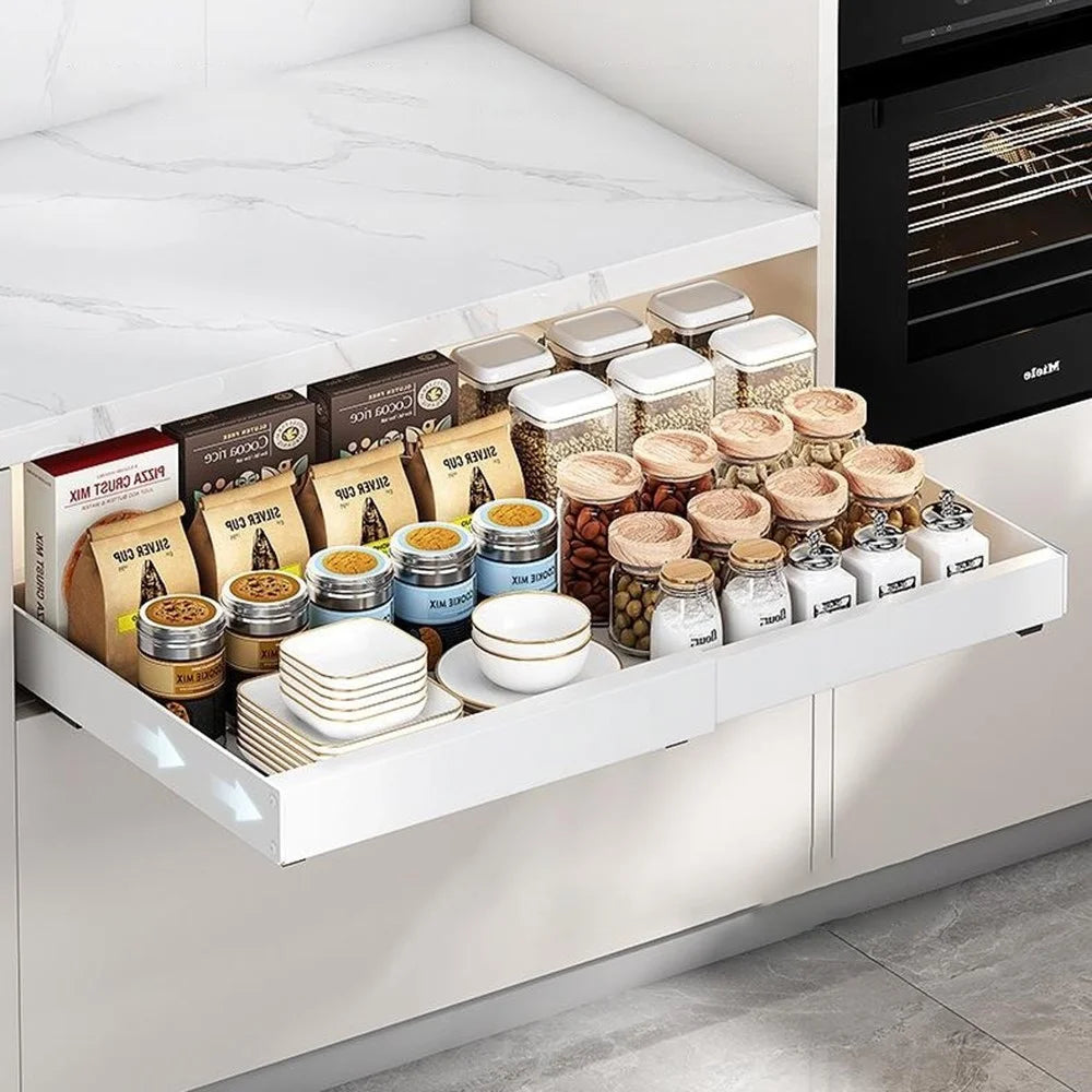 Extendable 42-68cm Length Pull Out Cabinet Organizer Under Sink Drawer Kitchen Storage Rack - 1