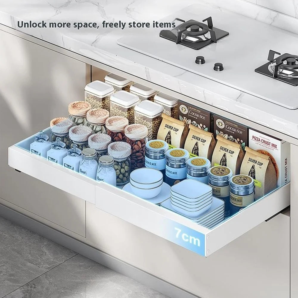 Extendable 42-68cm Length Pull Out Cabinet Organizer Under Sink Drawer Kitchen Storage Rack - 5