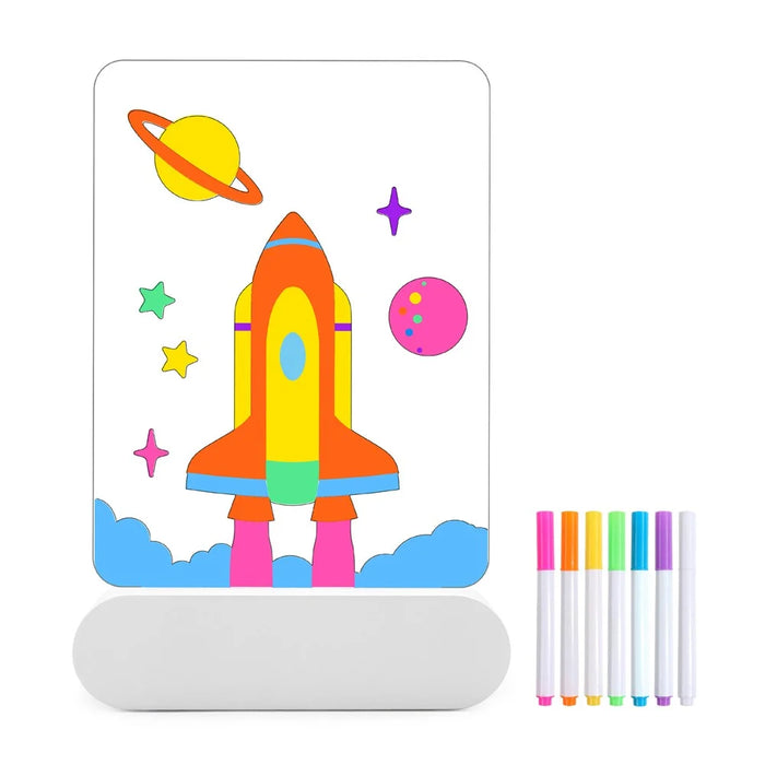Erasable LED Note Board 3D Painting Night Light Rechargeable Memo Drawing Acrylic Sketch Board Gift - 1