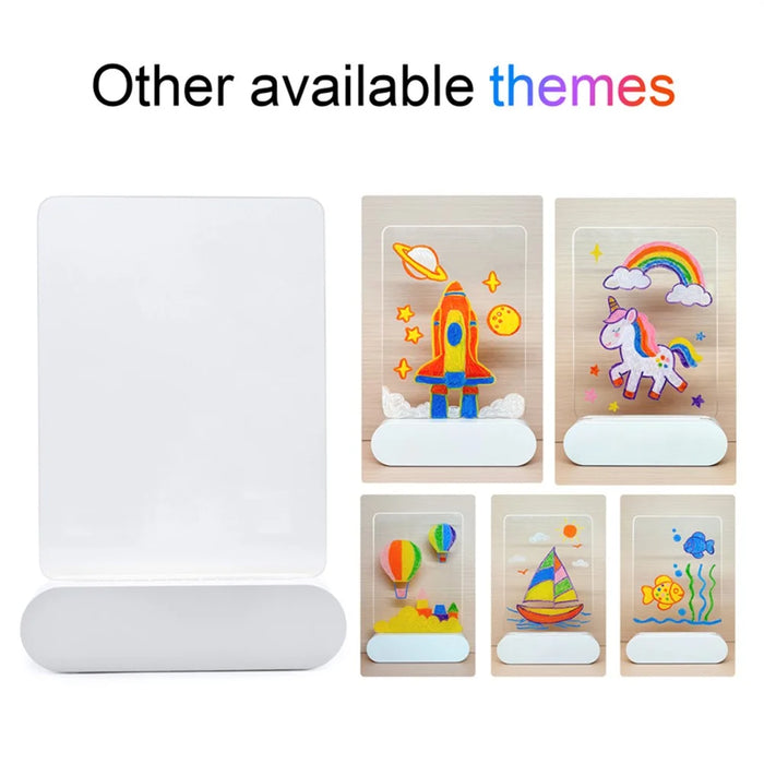 Erasable LED Note Board 3D Painting Night Light Rechargeable Memo Drawing Acrylic Sketch Board Gift - 4
