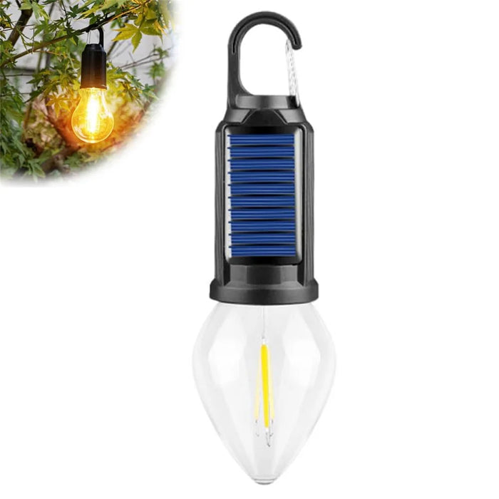 Solar Powered Hooked Camping Light Bulb 3 Modes Outdoor Tungsten Tent Lamp - Heart Shape - 1