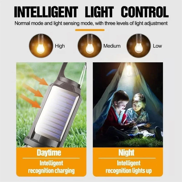 Solar Powered Hooked Camping Light Bulb 3 Modes Outdoor Tungsten Tent Lamp - Heart Shape - 4
