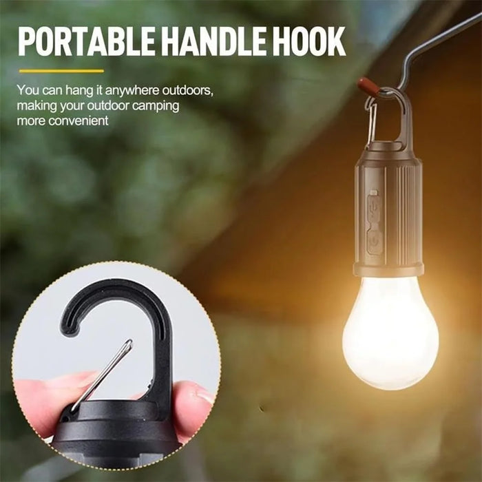 Solar Powered Hooked Camping Light Bulb 3 Modes Outdoor Tungsten Tent Lamp - Heart Shape - 5