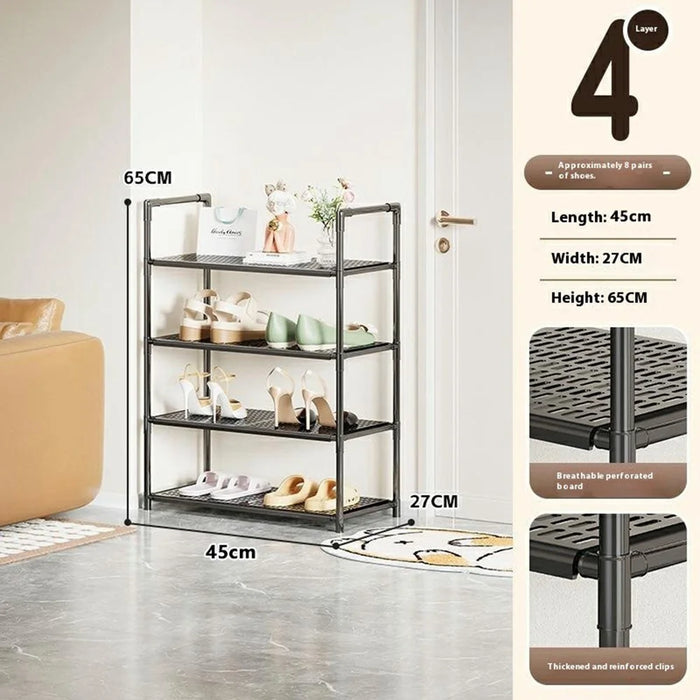 4-Tier Holes Board Shoe Rack Entryway Home Dorm Small Space Shoes Storage Organizer, 45cm Length - 5