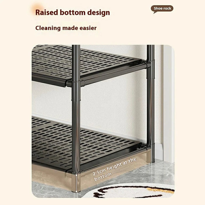 5-Tier Holes Board Shoe Rack Entryway Home Dorm Small Space Shoes Storage Organizer, 45cm Length - 5