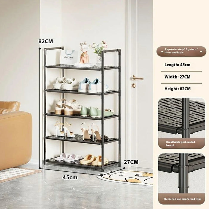 5-Tier Holes Board Shoe Rack Entryway Home Dorm Small Space Shoes Storage Organizer, 45cm Length - 6