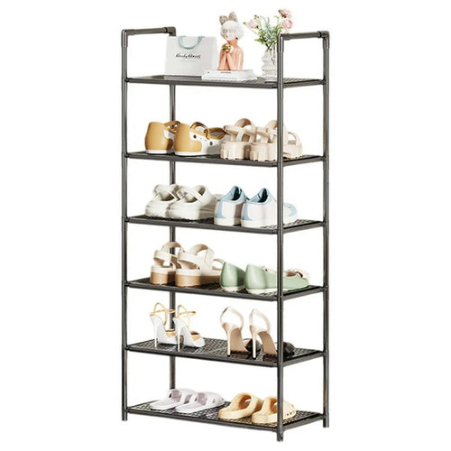 6-Tier Holes Board Shoe Rack Entryway Home Dorm Small Space Shoes Storage Organizer, 45cm Length - 1