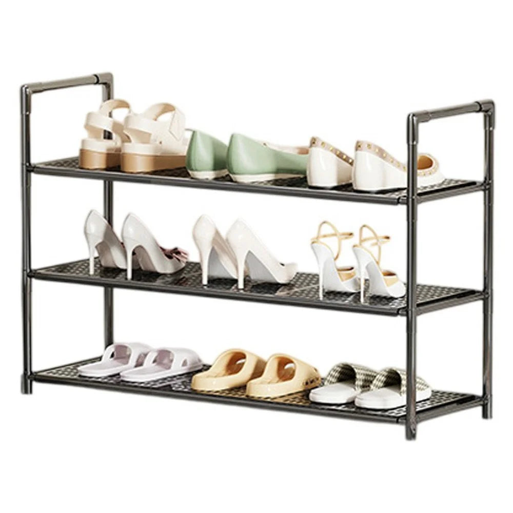 3-Tier Holes Board Shoe Rack Entryway Home Dorm Small Space Shoes Storage Organizer, 63cm Length - 1