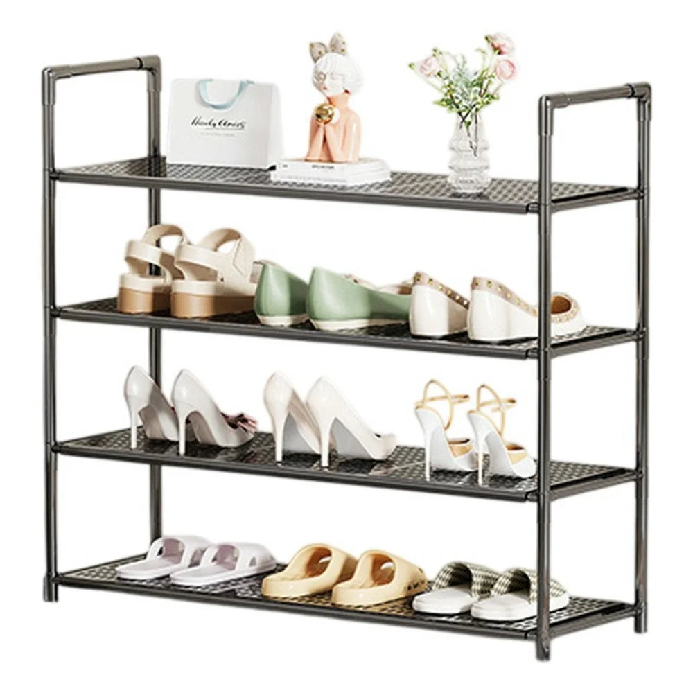 4-Tier Holes Board Shoe Rack Entryway Home Dorm Small Space Shoes Storage Organizer, 63cm Length - 1