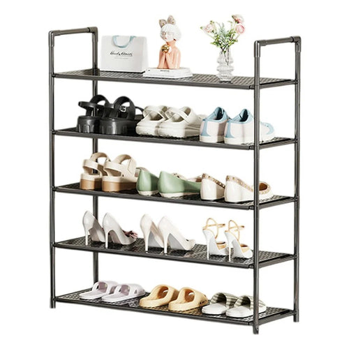 5-Tier Holes Board Shoe Rack Entryway Home Dorm Small Space Shoes Storage Organizer, 63cm Length - 1