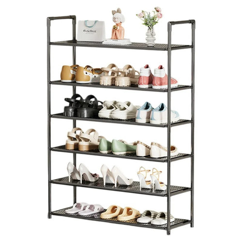 6-Tier Holes Board Shoe Rack Entryway Home Dorm Small Space Shoes Storage Organizer, 63cm Length - 1