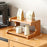 Trapezoid Wooden 2 Tier Storage Shelf Windowsill Balcony Plant Stand Cup Holder Desktop Display Rack, 35cm Length - Flat Board - 3