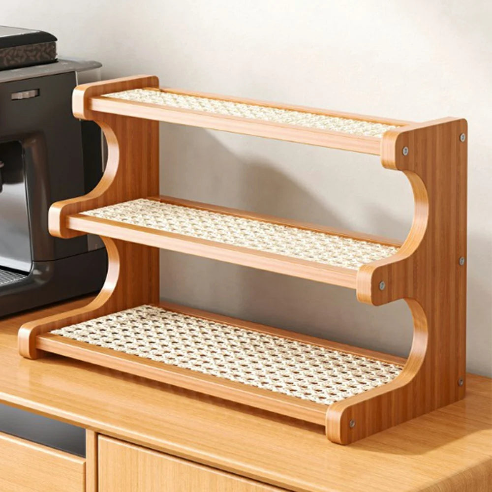 Tiered Display Stand 50cm 3-Tier Storage Holder Organizer for Cups / Plants Draining Rack Desktop Showcase - Net Version - 1