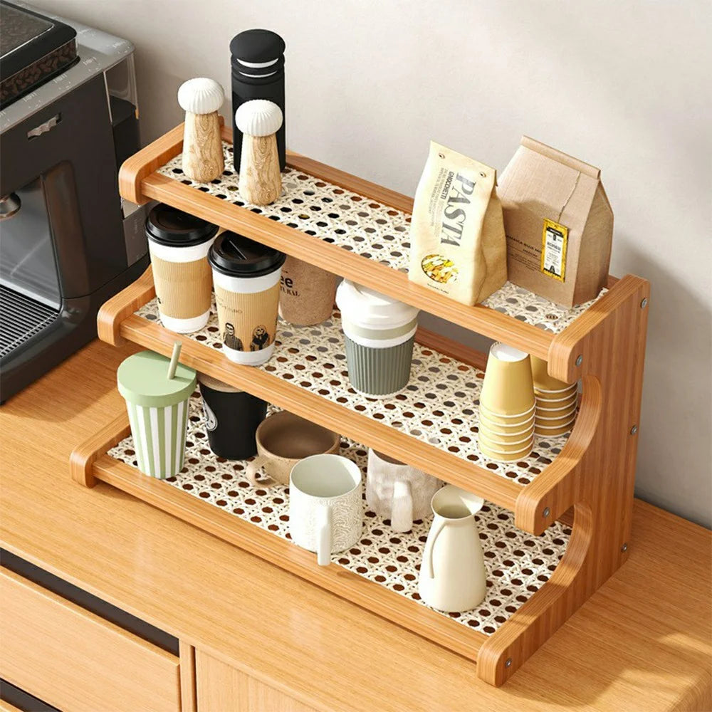 Tiered Display Stand 50cm 3-Tier Storage Holder Organizer for Cups / Plants Draining Rack Desktop Showcase - Net Version - 4