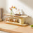 Bamboo Wood Acrylic 2 Tier Cup Holder Stand For Desk Table Coffee Mug Organizer 49cm Storage Rack - Brown - 1