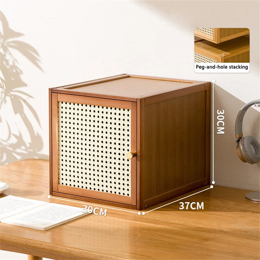 Modular Wooden Grid Cabinet Freestanding Storage Bookshelf for Home  /  Window Display - Brown - 2
