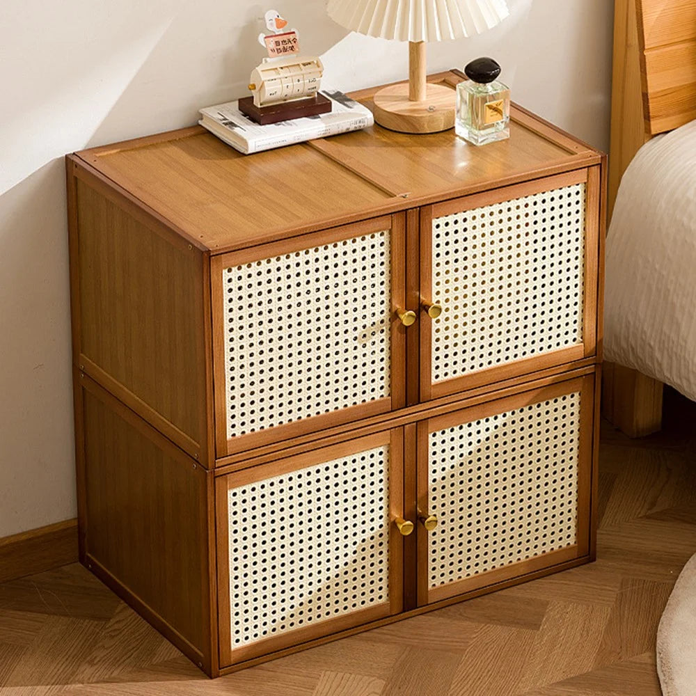 Modular Wooden Grid Cabinet Freestanding Storage Bookshelf for Home  /  Window Display - Brown - 3