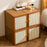 Dual Door Creative Storage Cabinet Multifunctional Bookshelf TV Stand Stackable Organizer - Brown - 3