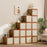 Dual Door Creative Storage Cabinet Multifunctional Bookshelf TV Stand Stackable Organizer - Brown - 6