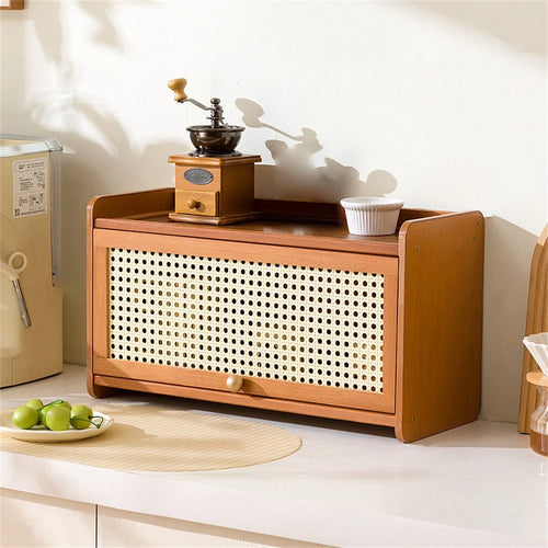 Single Door 50cm Desktop Storage Cabinet Tea Set Display Holder Organizer for Kitchenware / Cosmetics / Cups - Net - 1