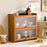 2-Door 50cm Desktop Storage Cabinet Organizer Display Shelf for Tea Set / Kitchenware / Cosmetics / Cups - Stripe - 4