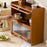 2-Door 50cm Desktop Storage Cabinet Organizer Display Shelf for Tea Set / Kitchenware / Cosmetics / Cups - Stripe - 6