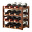 Creative 4-Tier Wine Rack for 12 Bottles Bamboo Tabletop Display Stand Home Bar Storage Organizer - 1