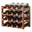 Creative 4-Tier Wine Rack for 16 Bottles Bamboo Tabletop Display Stand Home Bar Storage Organizer - 1
