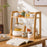 Bamboo Mug Holder Organizer 40CM For Desk Tea Coffee Cup Storage Rack Multi-Tier Display Stand - Wood Color - 2