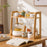 60cm Bamboo Mug Holder Organizer Kitchen Countertop Tea Coffee Cup Storage Shelf - Wood Color - 3