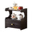2 Tier Desktop Cup Holder Organizer Modern Minimalist Display Shelf With Drawer Tea Set Storage Rack 30cm - Changhong Black - 1