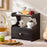 2 Tier Desktop Cup Holder Organizer Modern Minimalist Display Shelf With Drawer Tea Set Storage Rack 30cm - Changhong Black - 4