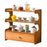 3-Tier Bamboo Wood Desktop Organizer With Drawer For Cups Tea Set Storage Display Rack 50cm - Changhong Brown - 1