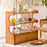 3-Tier Bamboo Wood Desktop Organizer With Drawer For Cups Tea Set Storage Display Rack 50cm - Changhong Brown - 2
