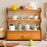 3-Tier Bamboo Wood Desktop Organizer With Drawer For Cups Tea Set Storage Display Rack 50cm - Changhong Brown - 3