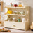 3-Tier Bamboo Wood Desktop Organizer With Drawer For Cups Tea Set Storage Display Rack 50cm - Changhong Brown - 5