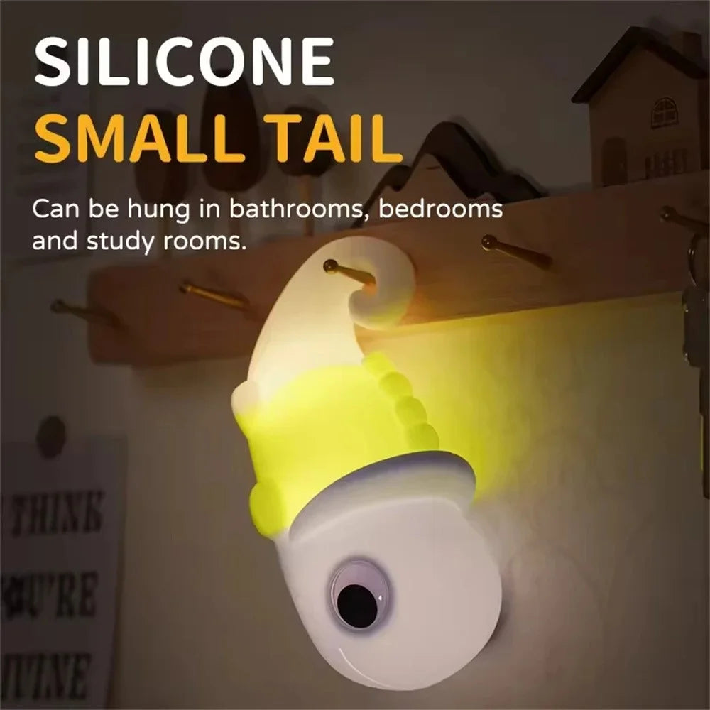 JXJA065B Cartoon Chameleon Shape Night Light for Kids Room Color Changing White Noise Bedside Lamp - Pink - 6