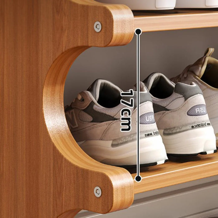 Bamboo Shoe Rack 5-Tier 80cm Length Storage Organizer Shelf for Entryway Dorm Home - 4
