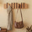 Wooden Coat Rack Wall Mounted 8 Hooks Foldable Piano Key Design Entryway Hanger for Bedroom Hallway - Splicing Color - 2