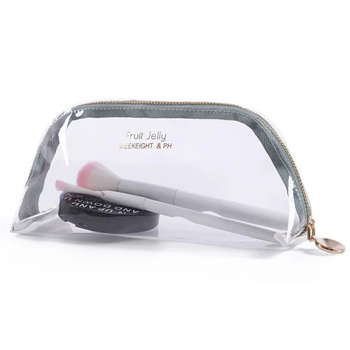 WEEKEIGHT S Size Stylish Transparent TPU Travel Zipper Makeup Bag Portable Cosmetics Storage Bag - Green - 1